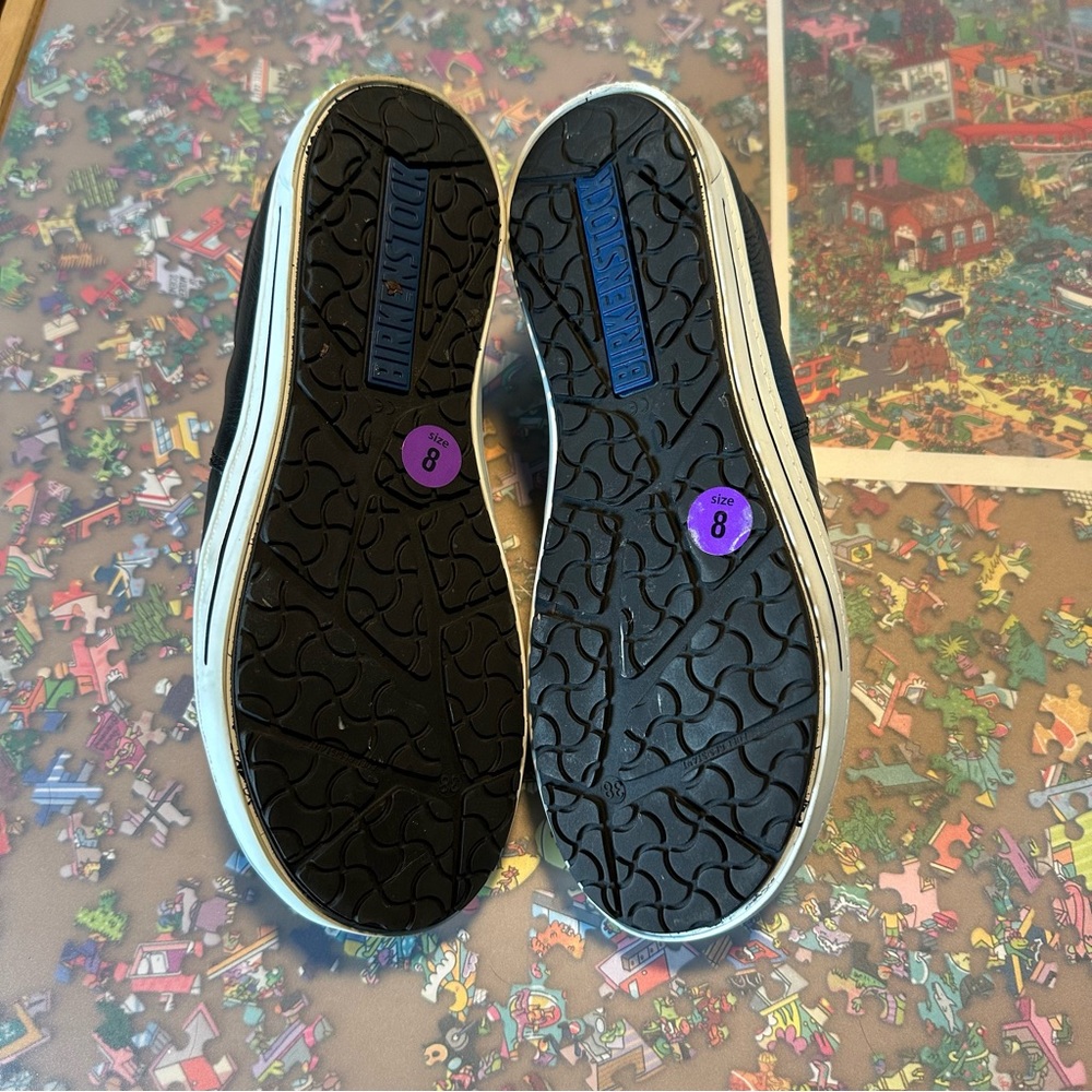 Birkenstock QO 400 Black Leather Slip-On Sneakers - Picture 10 of 13
